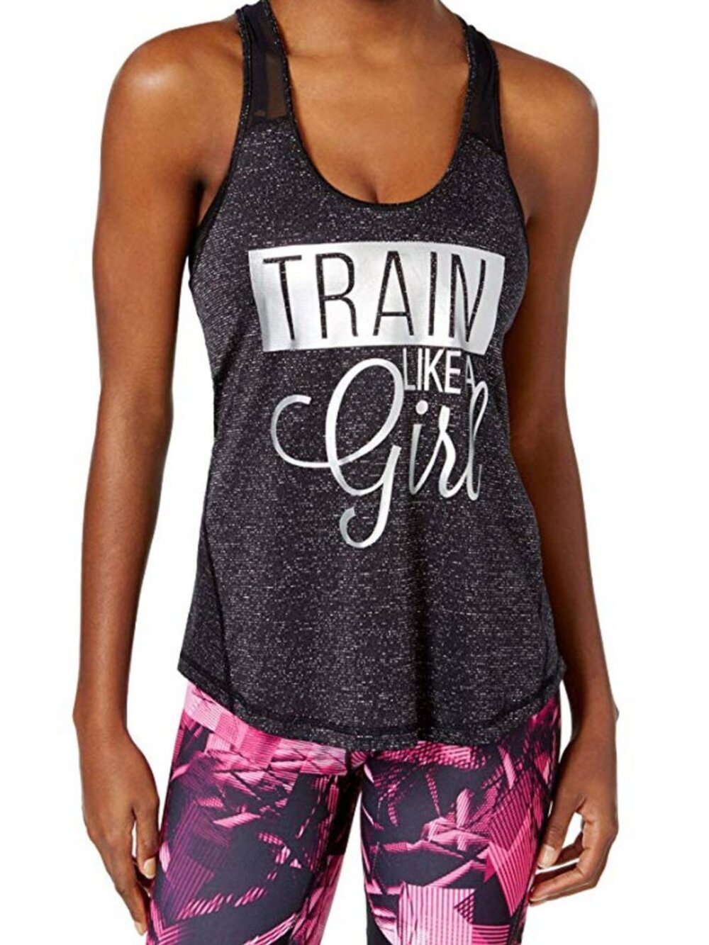 Ideology Womens Achieve Graphic Racerback Tank Top